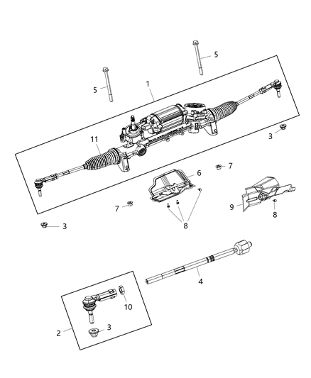 2017 Chrysler 200 Gear Rack & Pinion Diagram