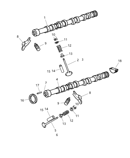 2004 Jeep Liberty Camshaft & Valves Diagram 1