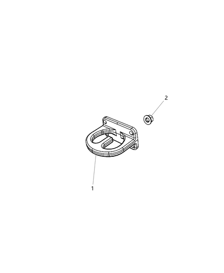 2016 Ram 3500 Cab Chassis Tow Hooks, Front Diagram