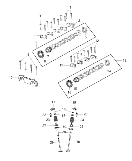 2019 Jeep Wrangler Camshaft-Exhaust Diagram for 5048144AD