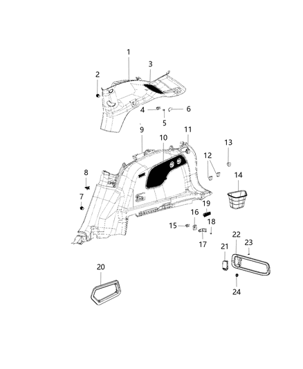 2014 Jeep Cherokee Front Door Latch Left Diagram for 1ZW60DX9AB