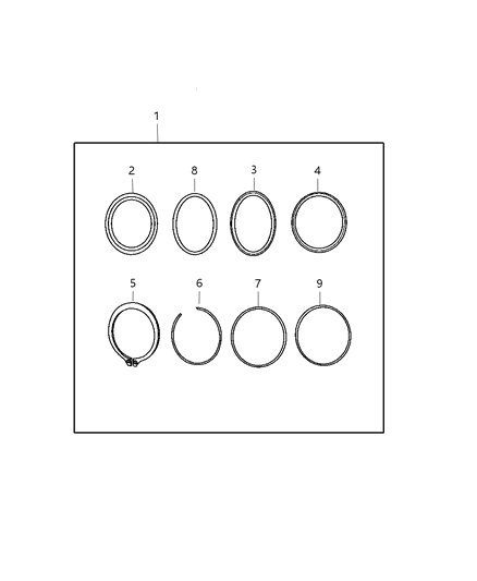 2007 Jeep Wrangler Seal & Gasket Package / Transmission Front Clutch Diagram