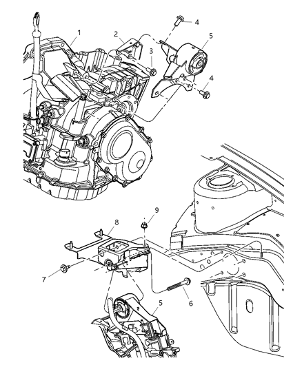 2004 Dodge Neon Support-Engine Mount Diagram for 4668526AE