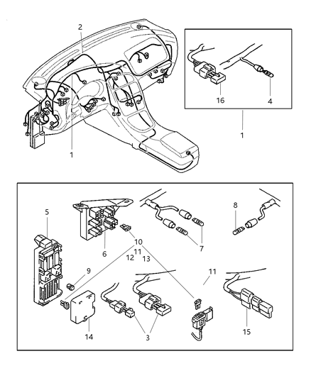 1999 Dodge Avenger Wiring-Instrument Panel Diagram for MB904991