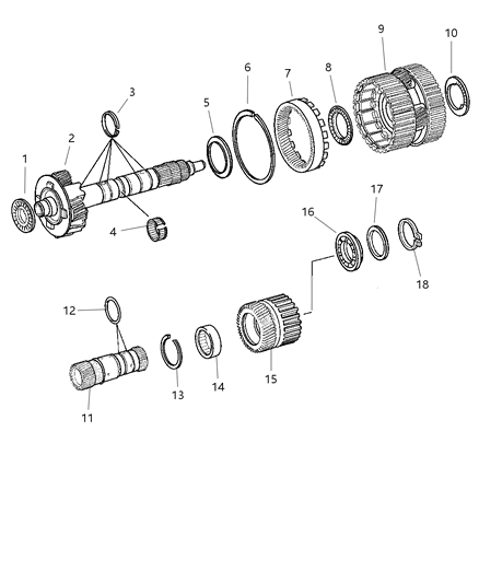 2003 Dodge Sprinter 3500 Center & Rear Planetary Set - Output Shaft Diagram