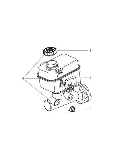 2005 Dodge Dakota Reservoir-Brake Master Cylinder Diagram for 5174814AA