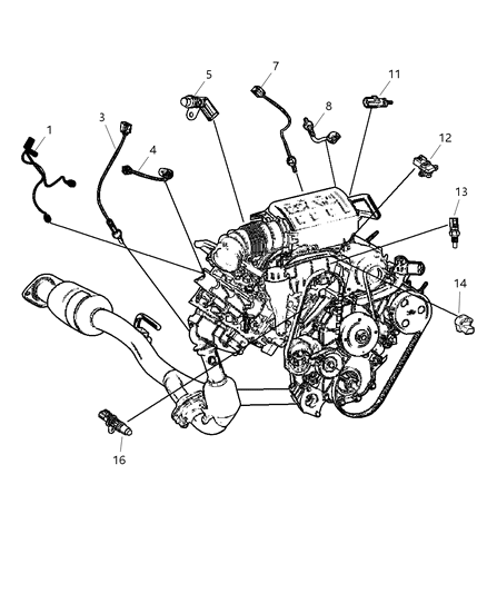 2003 Jeep Liberty Throttle Position Sensor Kit Diagram for 5019411AB