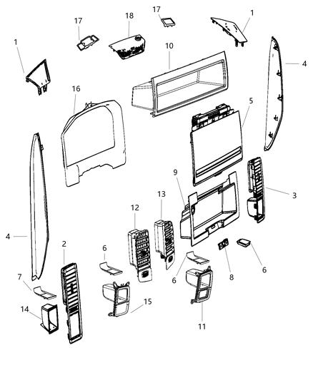 2019 Ram 1500 Bin-Glove Box Diagram for 1RF25TX7AA