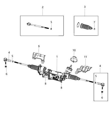 2020 Chrysler 300 Tie Rod-Outer End Diagram for 68395025AB