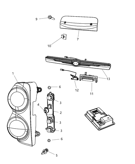 2008 Dodge Durango Lamps - Rear Diagram