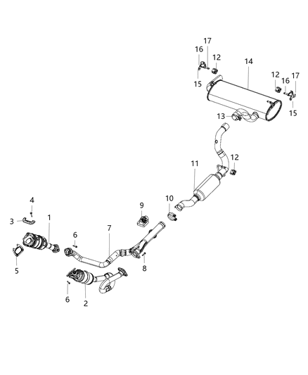 2018 Jeep Wrangler Exhaust Extension Pipe Diagram for 68298299AC