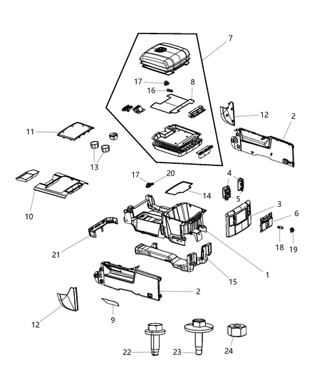 2011 Ram 4500 Floor Console Diagram 1