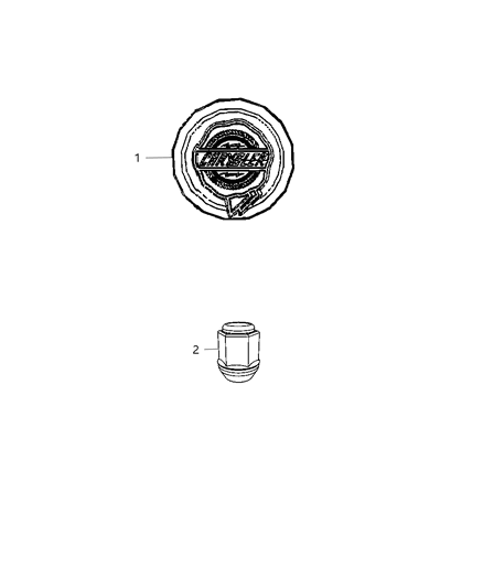 2010 Chrysler PT Cruiser Wheel Center Cap Diagram for 68085123AA