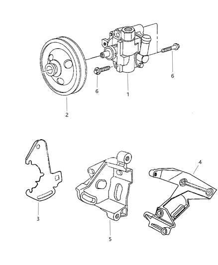 2000 Dodge Stratus Power Steering Pump Diagram for R4874243