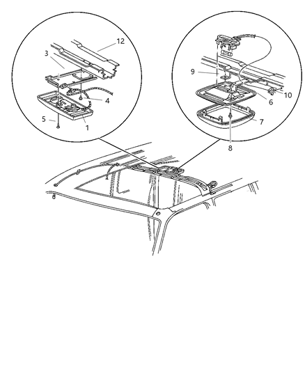 1997 Dodge Ram Van Lamp - Dome - Courtesy & Reading Diagram