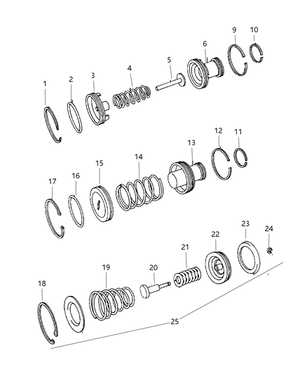 2001 Dodge Neon Servos - Accumulator Piston & Spring Diagram