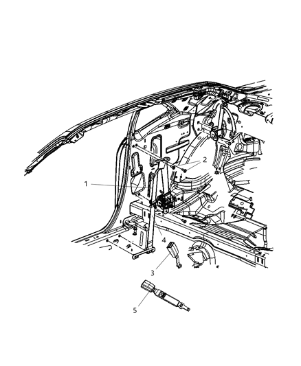 2011 Dodge Challenger Front Inner Seat Belt Diagram for 1HZ171DVAB