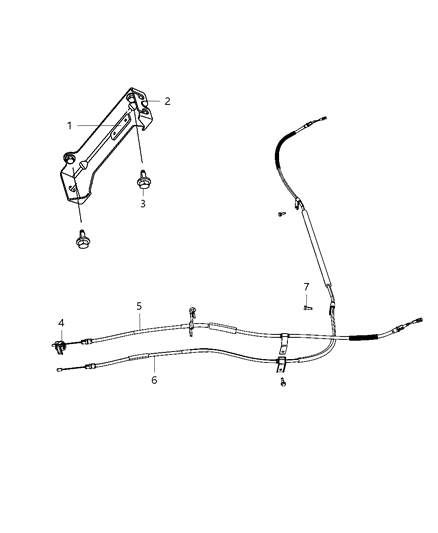 2012 Chrysler Town & Country Park Brake Cables, Rear Diagram