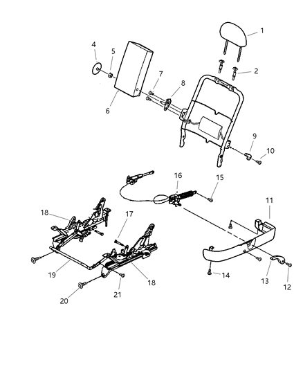 2000 Dodge Intrepid Seats Attaching Parts Manual Seat Diagram