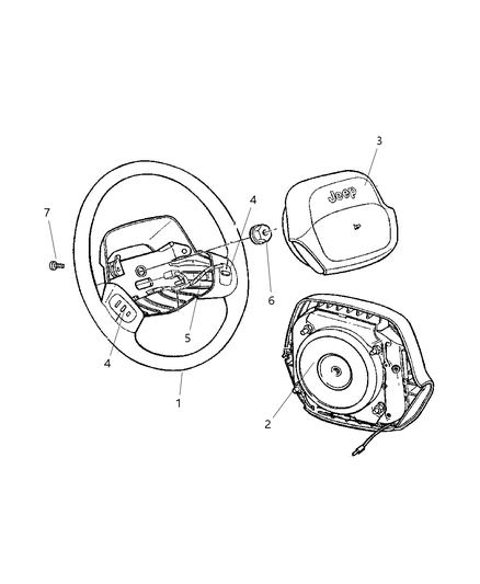 1997 Jeep Cherokee Driver Air Bag Diagram for 5EA02LAZ