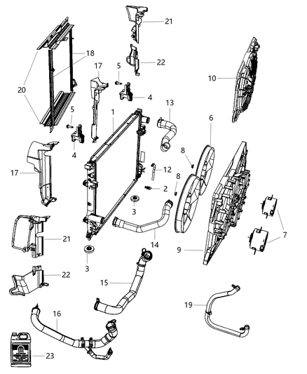 2013 Dodge Charger Radiator & Related Parts Diagram 2