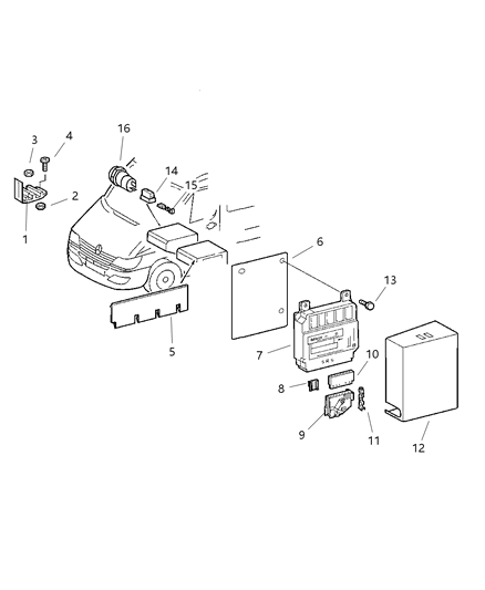 2006 Dodge Sprinter 2500 Plate-Air Bag Module Diagram for 5120891AA