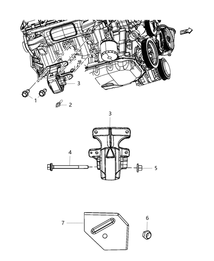 2019 Ram 1500 INSULATOR-Engine Mount Diagram for 68043230AB