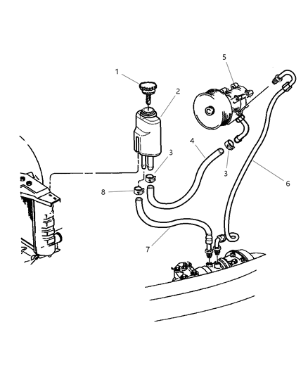 2000 Jeep Cherokee Power Steering Hoses And Reservoir Diagram 3