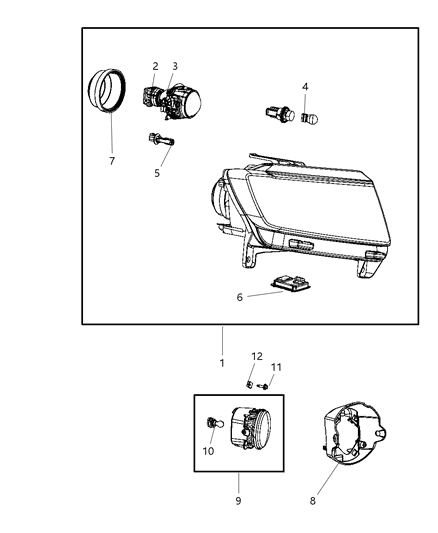 2011 Dodge Durango Bracket-Fog Lamp Diagram for 68089179AA