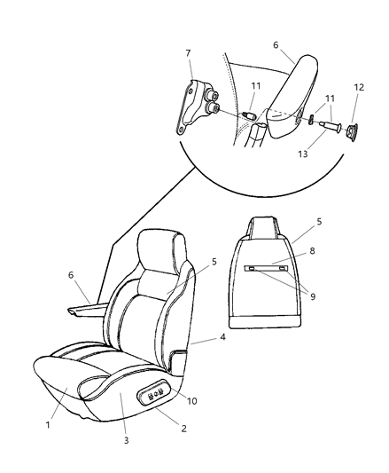 2001 Dodge Ram Van Front Seat Diagram 2