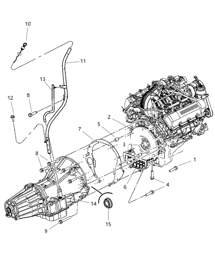 2006 Dodge Ram 1500 Tube-Transmission Oil Filler Diagram for 53032839AA