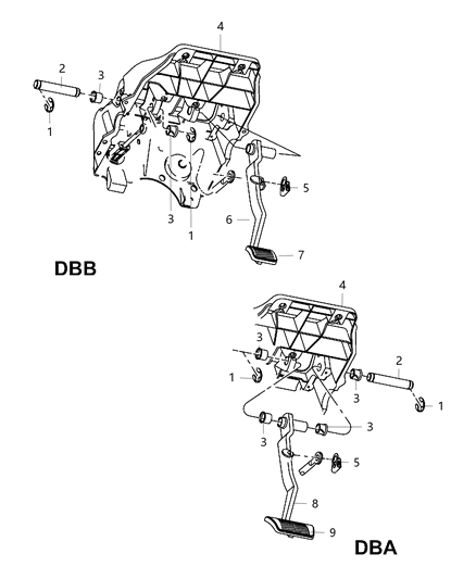 2018 Ram 3500 Pickup Brake Pedals Diagram 2