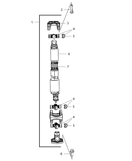 2008 Dodge Ram 3500 Shaft , Drive , Front Diagram 1