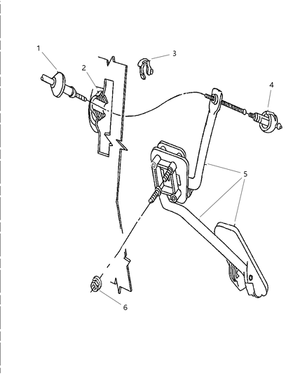 1997 Chrysler Concorde Accelerator Pedal & Cable Diagram