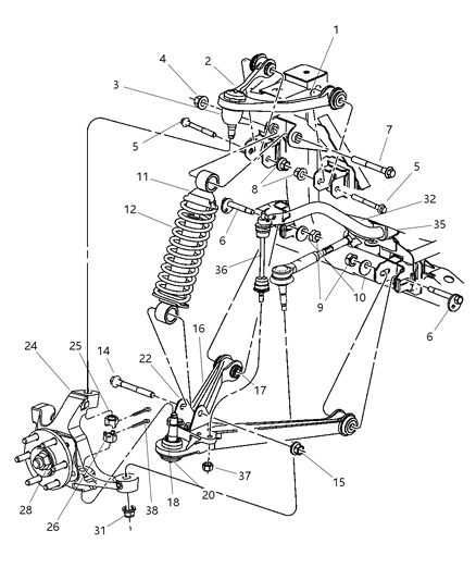 2003 Dodge Viper Bolt-Control Arm Cam Diagram for 6036468AA