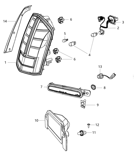 2012 Chrysler 300 Lamp-Tail Stop Turn Diagram for 68154606AA