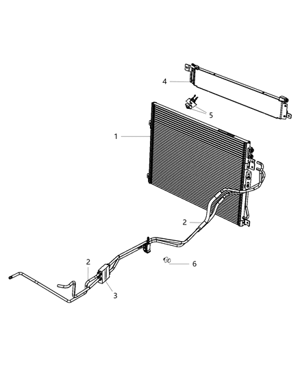 2014 Jeep Grand Cherokee Transmission Oil Cooler & Lines Diagram