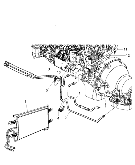 2005 Dodge Ram 3500 Transmission Oil Cooler & Lines Diagram 2