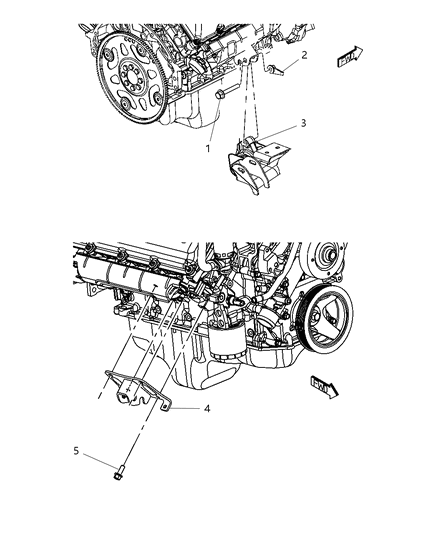2009 Dodge Durango Engine Mounting Right Side Diagram 7