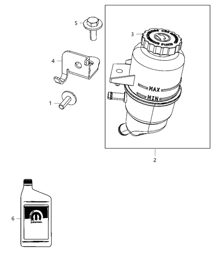 52126151AE - Genuine Mopar Reservoir-Power Steering Fluid