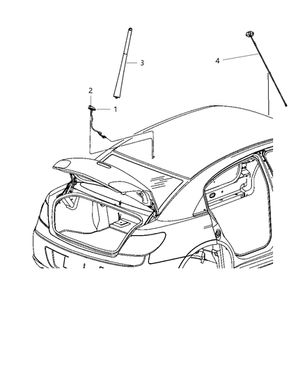 2009 Chrysler Sebring Cable-Antenna Diagram for 5064617AB