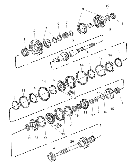 1997 Dodge Ram 2500 Bearing-First Gear Diagram for 4798769
