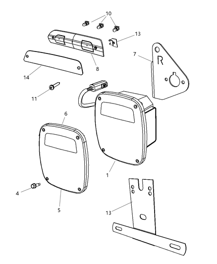 2008 Dodge Ram 5500 Lamps - Rear Diagram