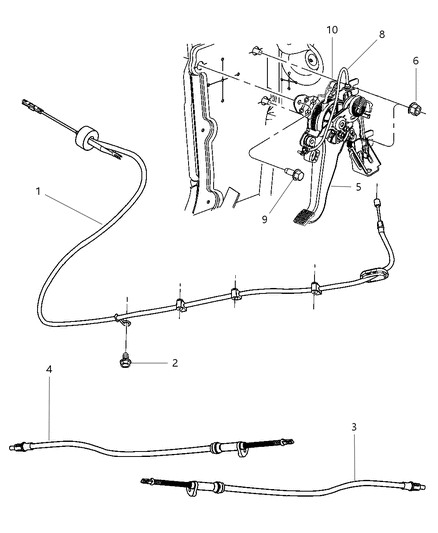 2005 Chrysler 300 Cable-Parking Brake Diagram for 4779239AD