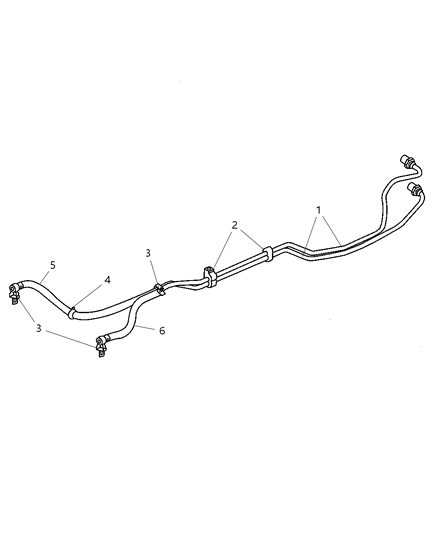 2003 Jeep Wrangler Transmission Oil Cooler & Lines Diagram 1