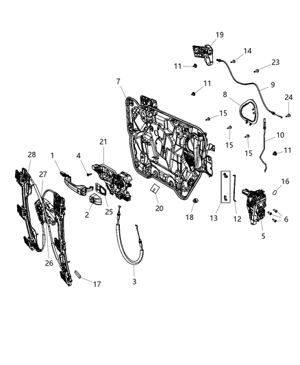 2012 Dodge Journey Cable-Inside Handle To Latch Diagram for 68103383AA