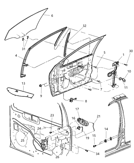 2004 Dodge Neon Window Regulator Motor Diagram for 5056031AC