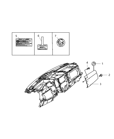 2009 Dodge Sprinter 2500 Label-Air Bag Warning Diagram for 5096859AA