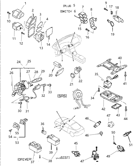 1997 Dodge Avenger Switch, Cruise Control Diagram for MB903174