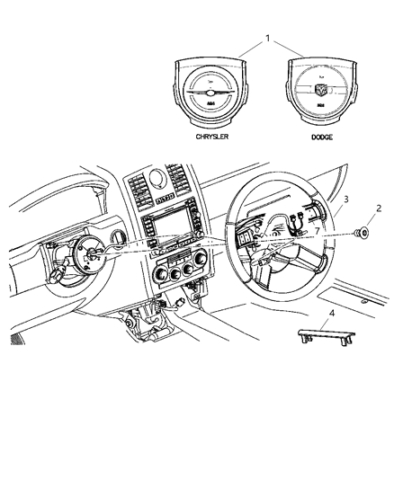 2005 Dodge Magnum Cover-Air Bag Module Diagram for 1AF32XDVAA